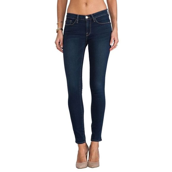 FRAME Le Skinny de Jeanne Jean Mid-Rise Palisade Medium Blue Wash 24 NWOT - Picture 10 of 10